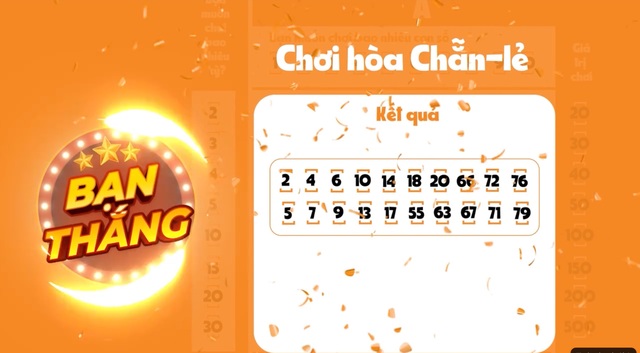 Cược Hoà cũng được tích hợp sẵn và nếu cho rằng kết quả sẽ xuất hiện 10 con số Chẵn và 10 con số Lẻ Cược Hoà cũng được tích hợp sẵn và nếu cho rằng kết quả sẽ xuất hiện 10 con số Chẵn và 10 con số Lẻ