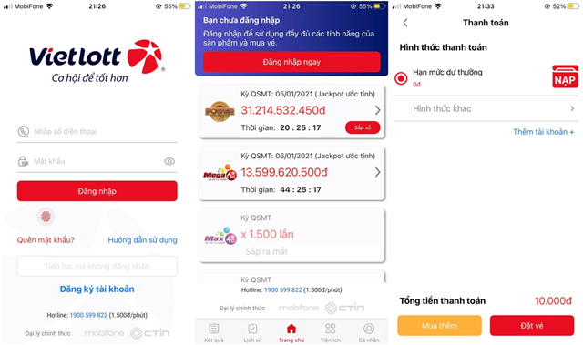 Chỉ vài bước đơn giản là có thể hoàn tất giao dịch Vietlott online Chỉ vài bước đơn giản là có thể hoàn tất giao dịch Vietlott online